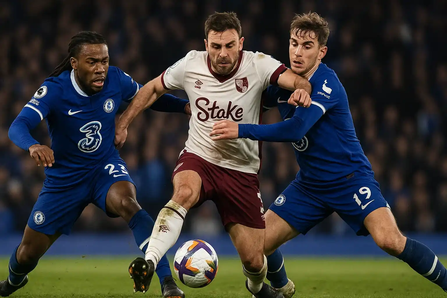 Chelsea thi đấu quyết liệt trong trận cầu căng thẳng